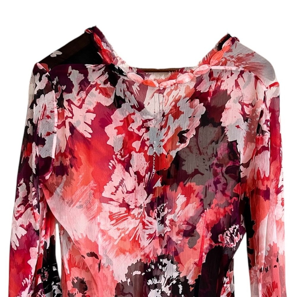 Elie Tahari 100 % Silk Ashlyn V Neck Colorful Lightweight Blouse - Picture 8 of 13